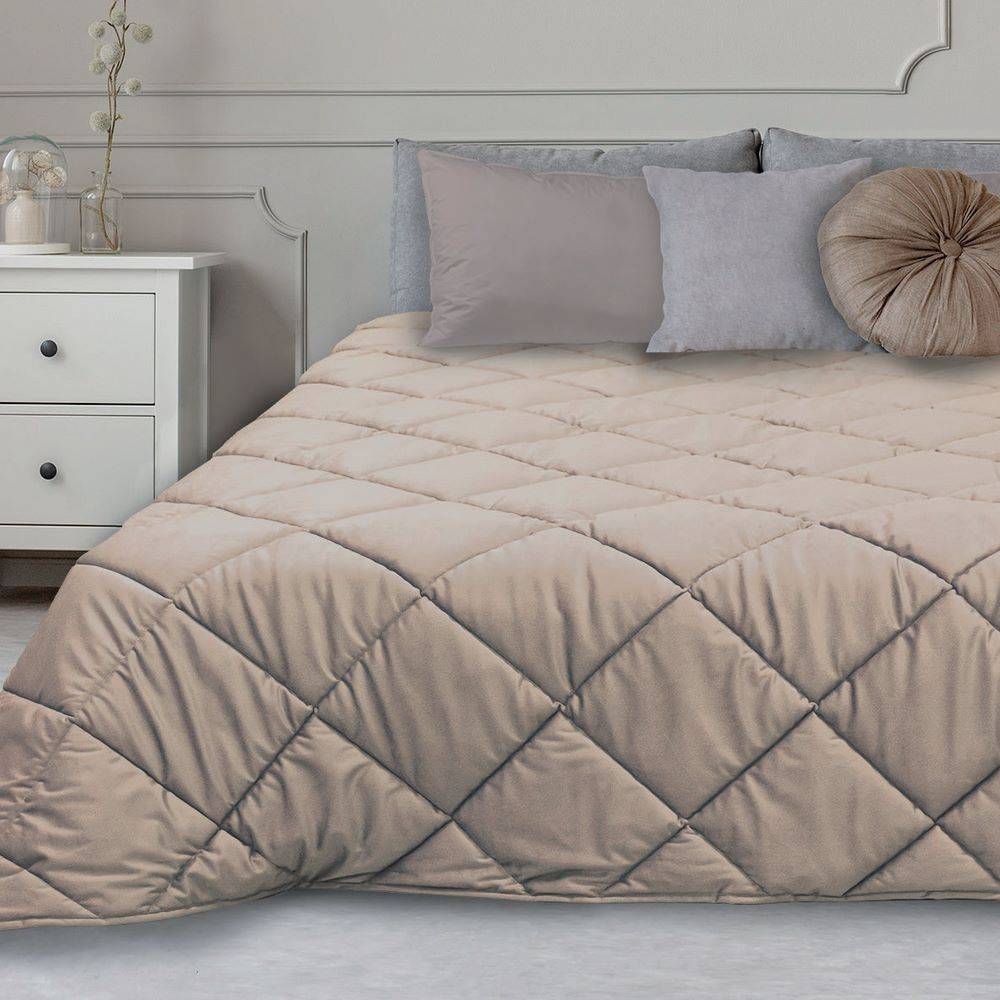 Trapunta matrimoniale Feeling Velluto Beige scuro 250 x 250