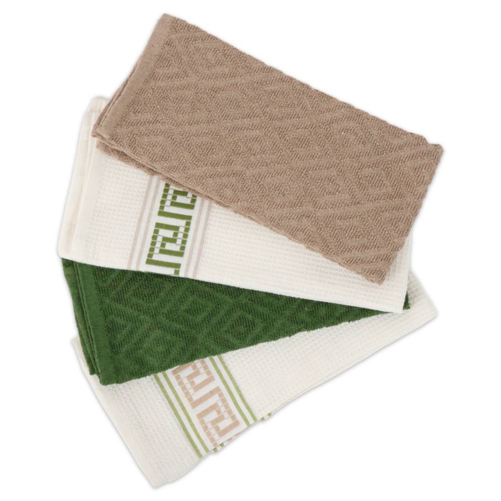 Set 4 Canovacci Spugna e Nido d'Ape Bollywood Verde