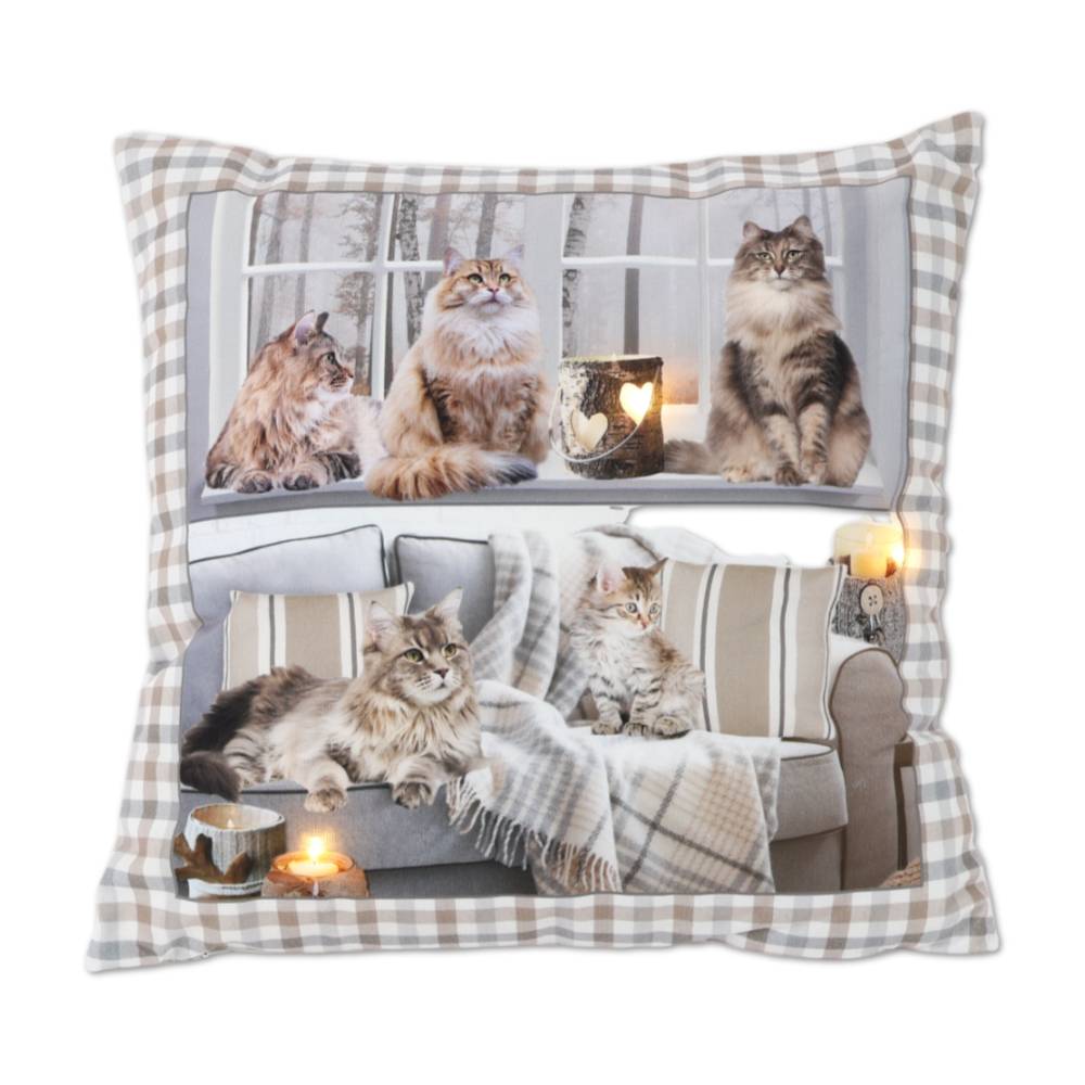 Cuscino imbottito Luminoso Gatti