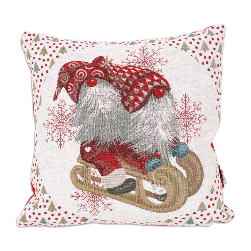 Cuscino Imbottito in gobelin cinigliato Gnometti Slitta 50 x 50
