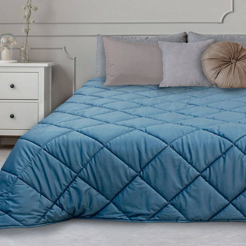 Trapunta matrimoniale Feeling Velluto azzurro 250 x 250