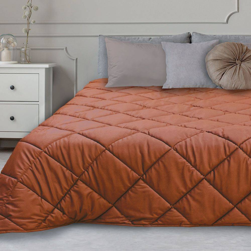 Trapunta matrimoniale Feeling Velluto  Ruggine 250 x 250