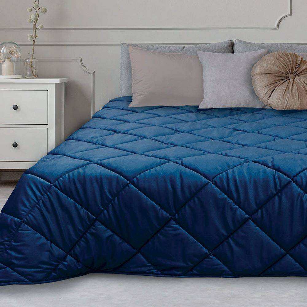 Trapunta matrimoniale Feeling Velluto Blu Navy 250 x 250