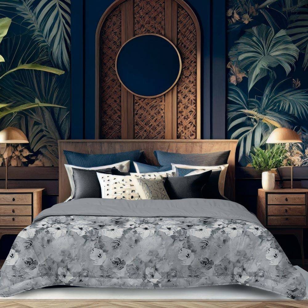 Trapunta matrimoniale Sveva Velluto Elsa grigio 250 x 250