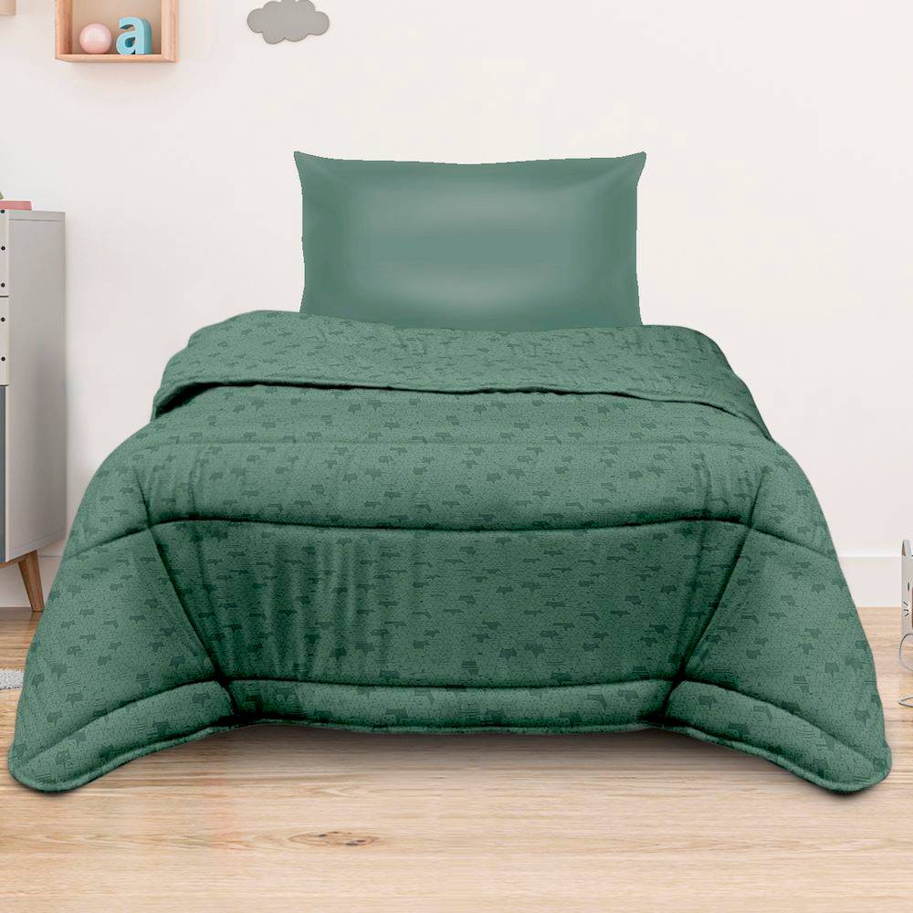 Trapunta Singola Ambra Gattini verdi 170 x 250