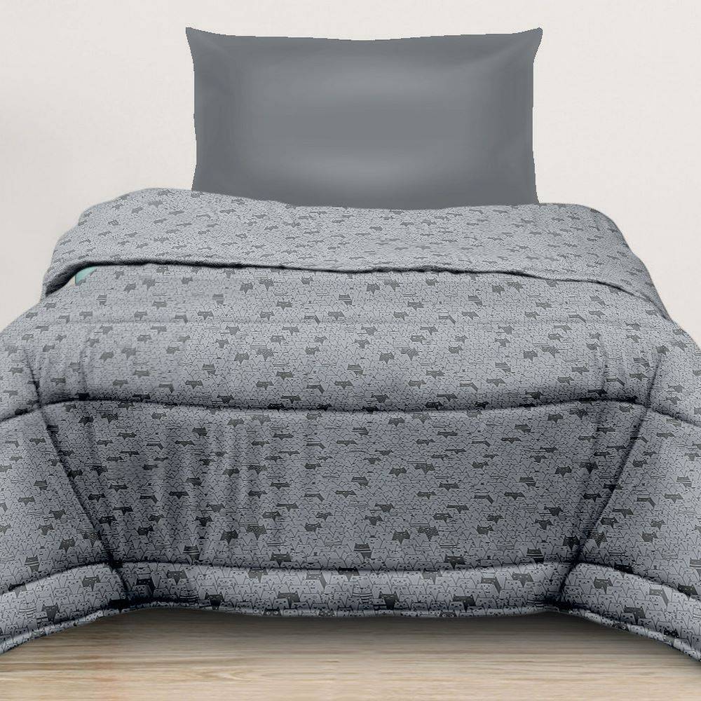 Trapunta Singola Ambra Gattini grigi 170 x 250