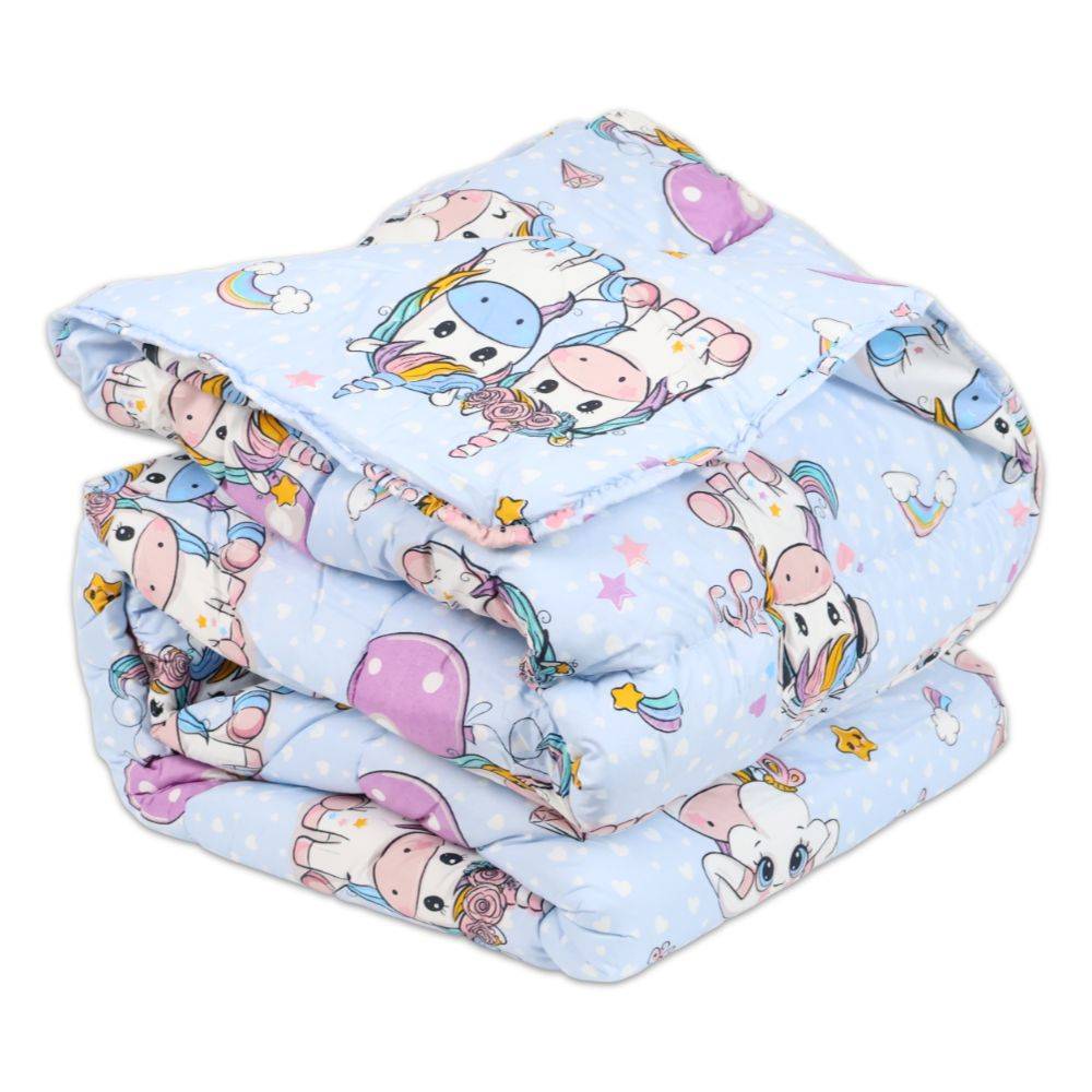 Trapunta Singola Ambra Unicorno Azzurra 170 x 250