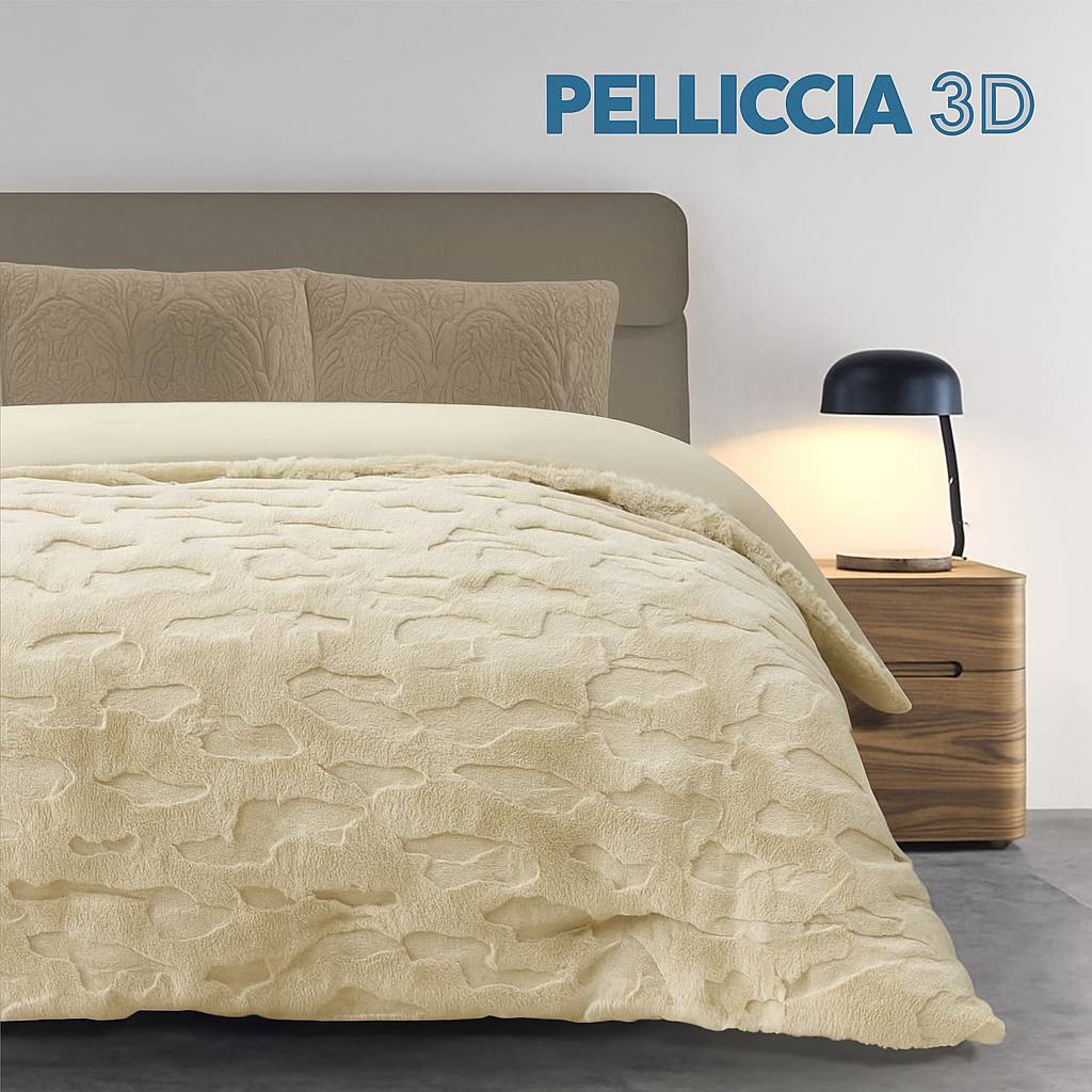 Coperta ecopelliccia 3D Zelda Crema 260 x 260