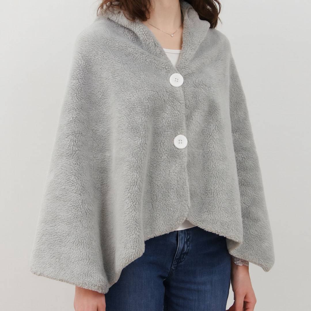 Mantella - Poncho Soffice Grigio Chiaro