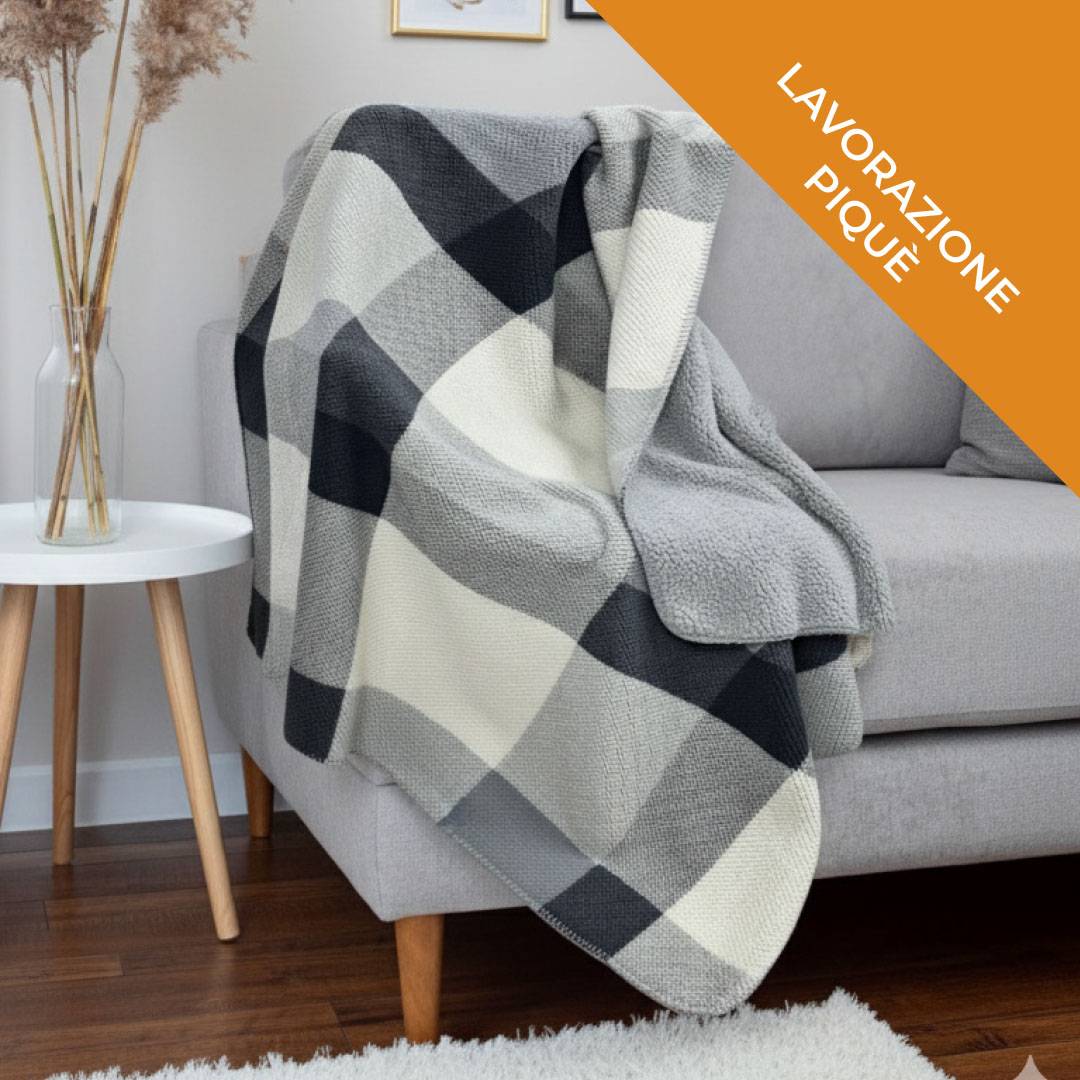 Plaid Linè Piquè Singolo Grigio 160 x 210