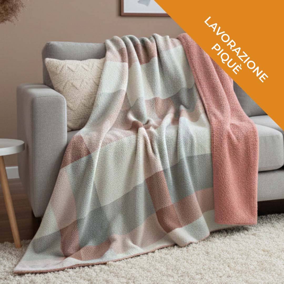 Plaid Linè Piquè Singolo Rosa 160 x 210