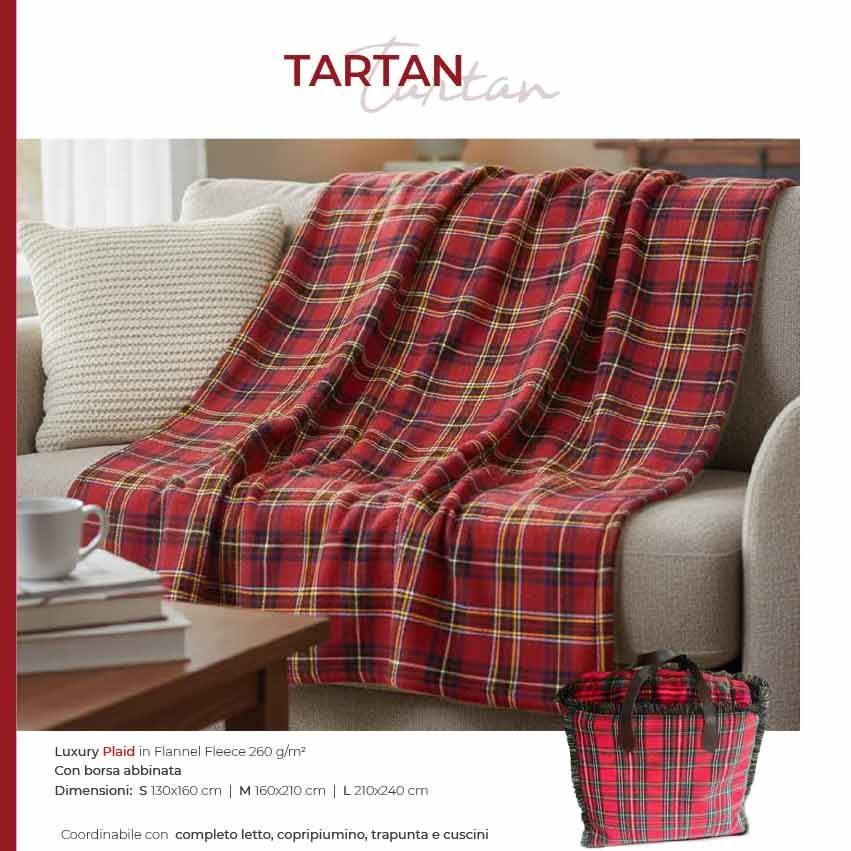 Set Borsa + Plaid Tartan Rosso 