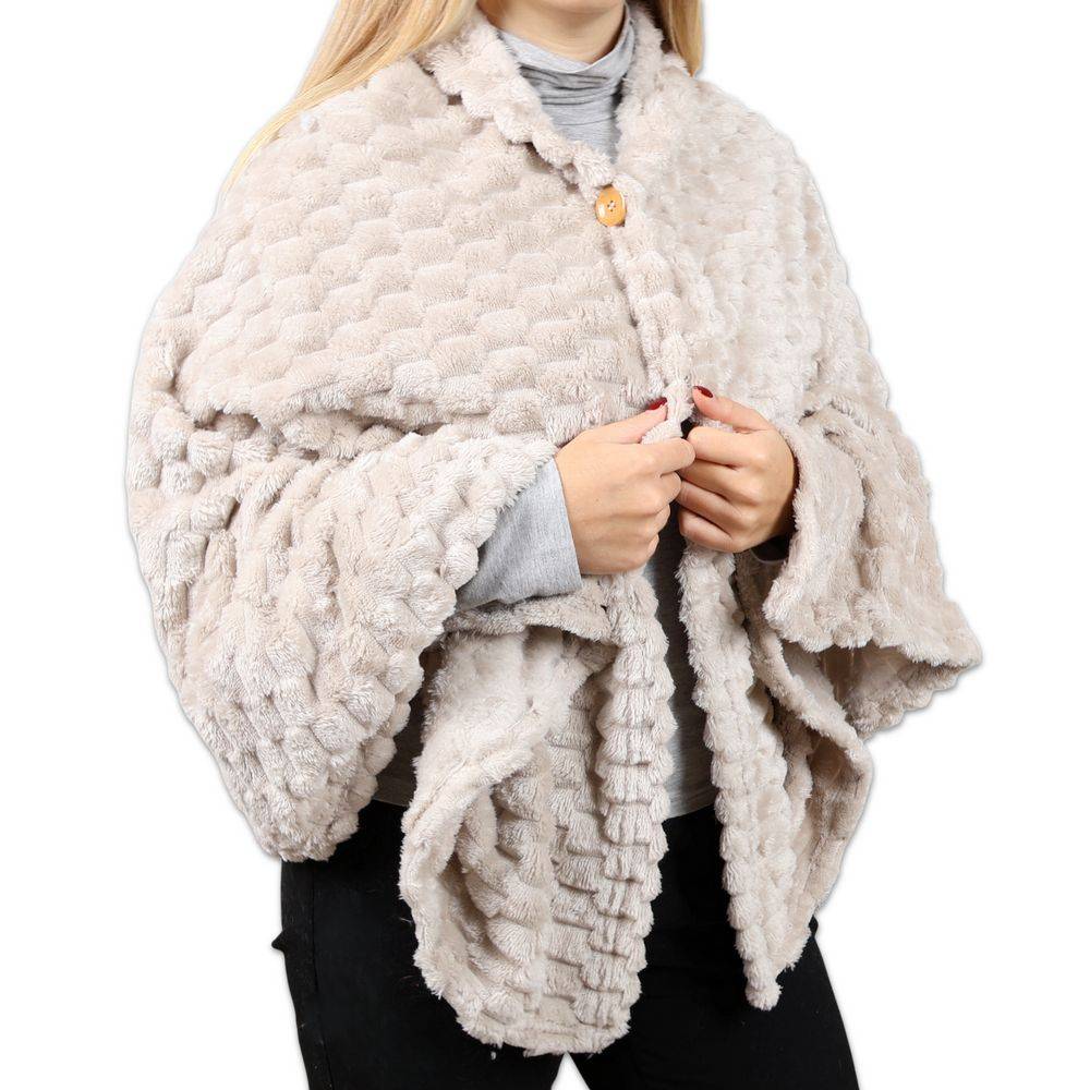 Poncho - Mantella Jacquard Lucy Beige