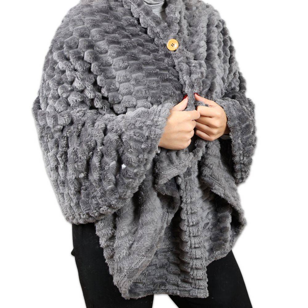 Poncho - Mantella Jacquard Lucy Smoke