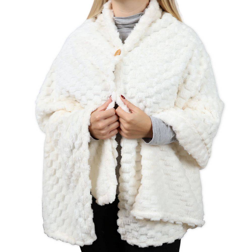 Poncho - Mantella Jacquard Lucy Panna