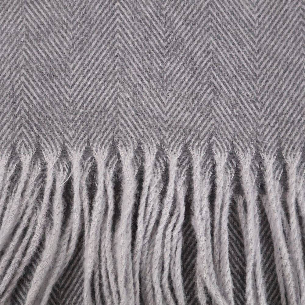 Poncho - Mantella con Frange Gemma Grigio