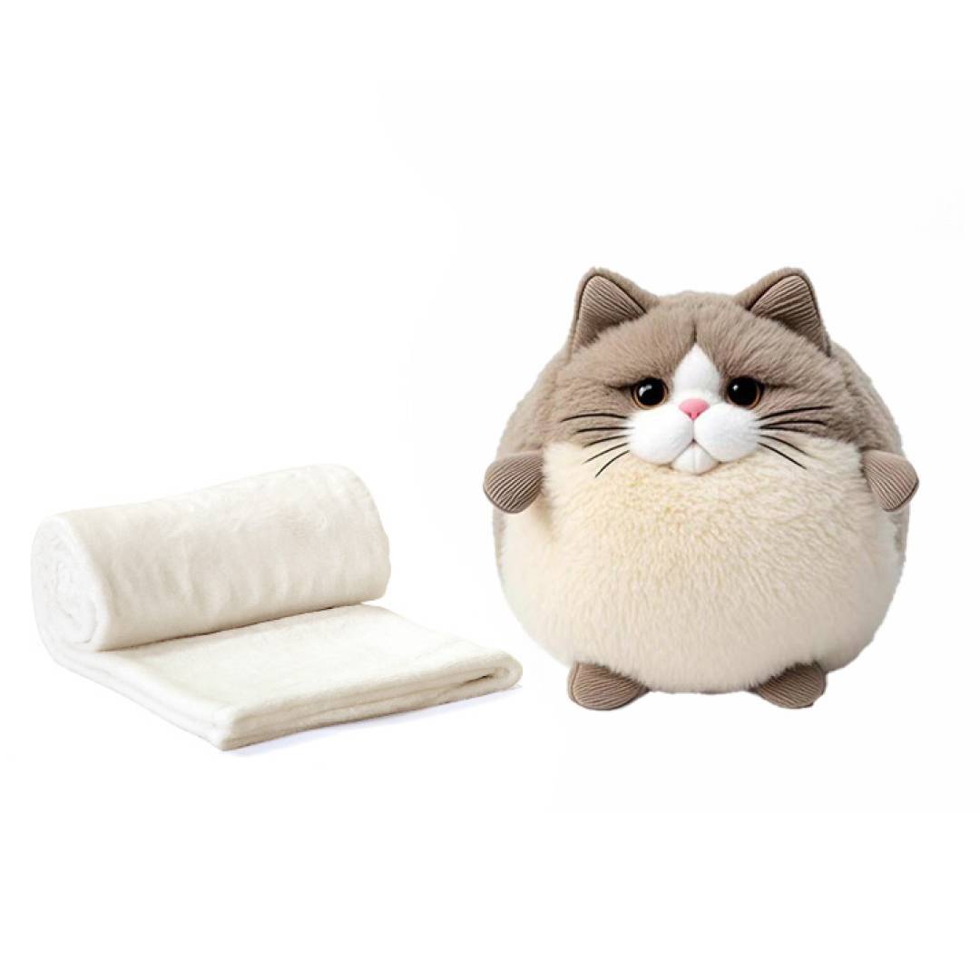 Pupazzo bimbo Floky Gatto + Plaid 90 x 75