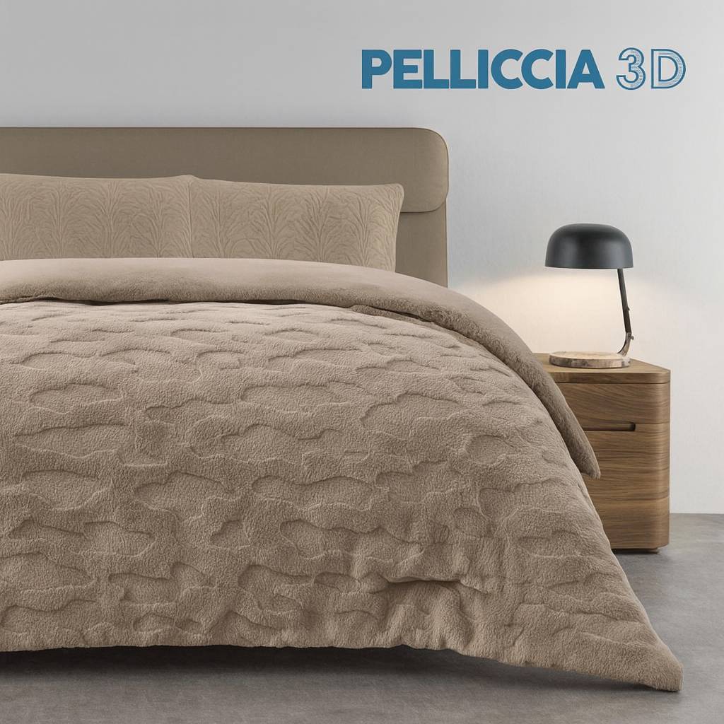 Coperta ecopelliccia 3D Zelda Tortora 260 x 260