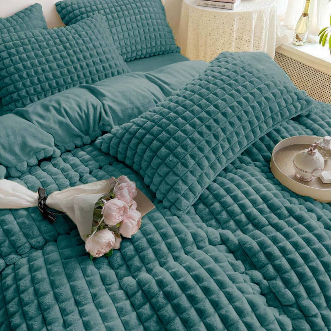 Pelliccia ecologica imbottita Quadrotta Ottanio 260 x 260