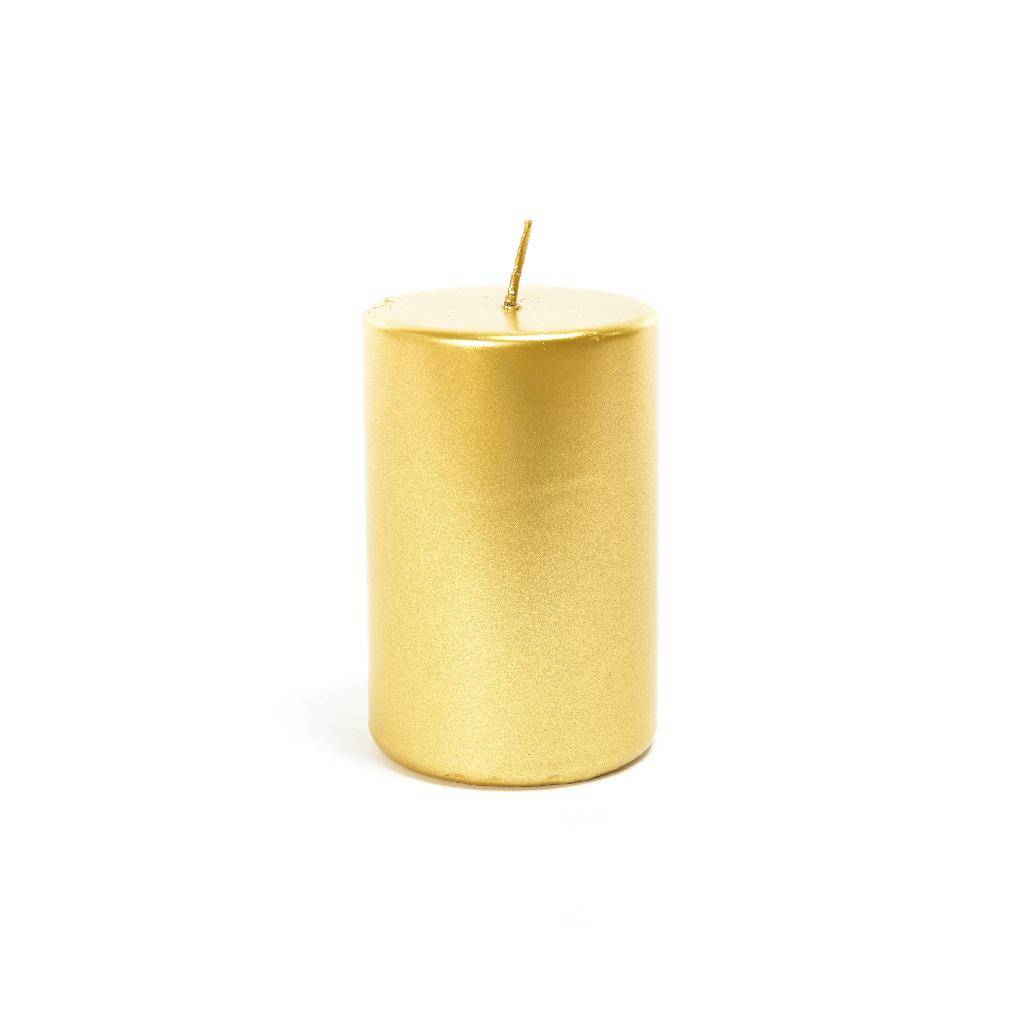 Candela Pillar Oro in Cera 5 x 7 cm