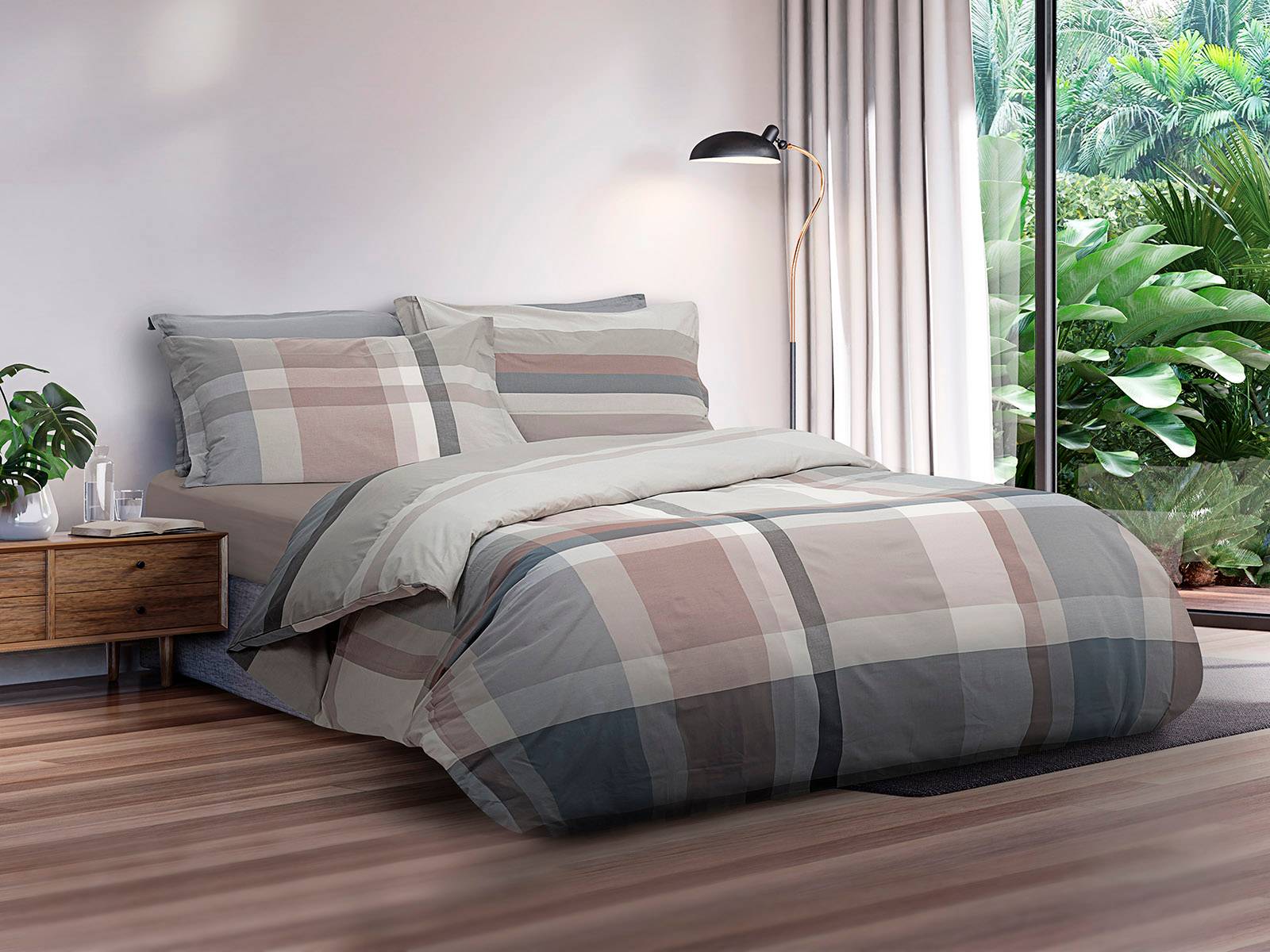 Parure copripiumino Daunex tinto in filo Lancaster Piazza e mezzo