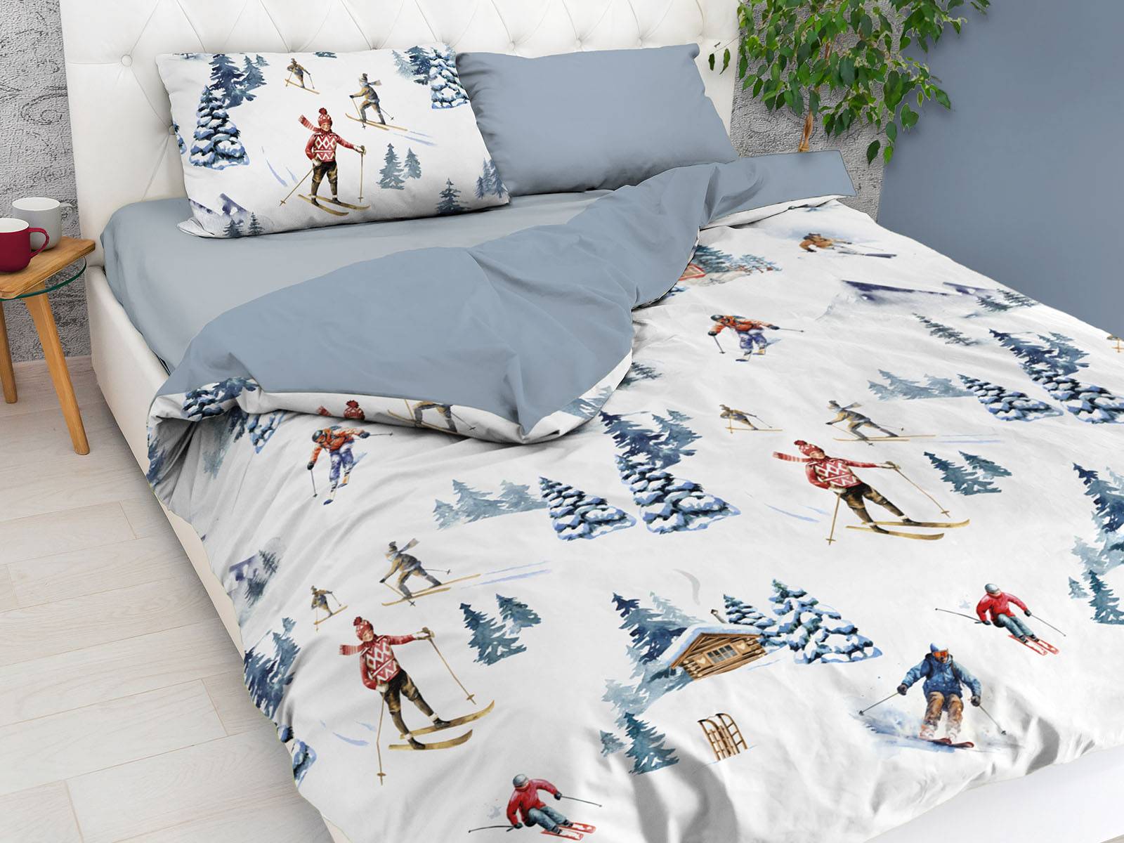 Parure copripiumino Daunex stampa digitale Sci Mon Amour Blu Matrimoniale