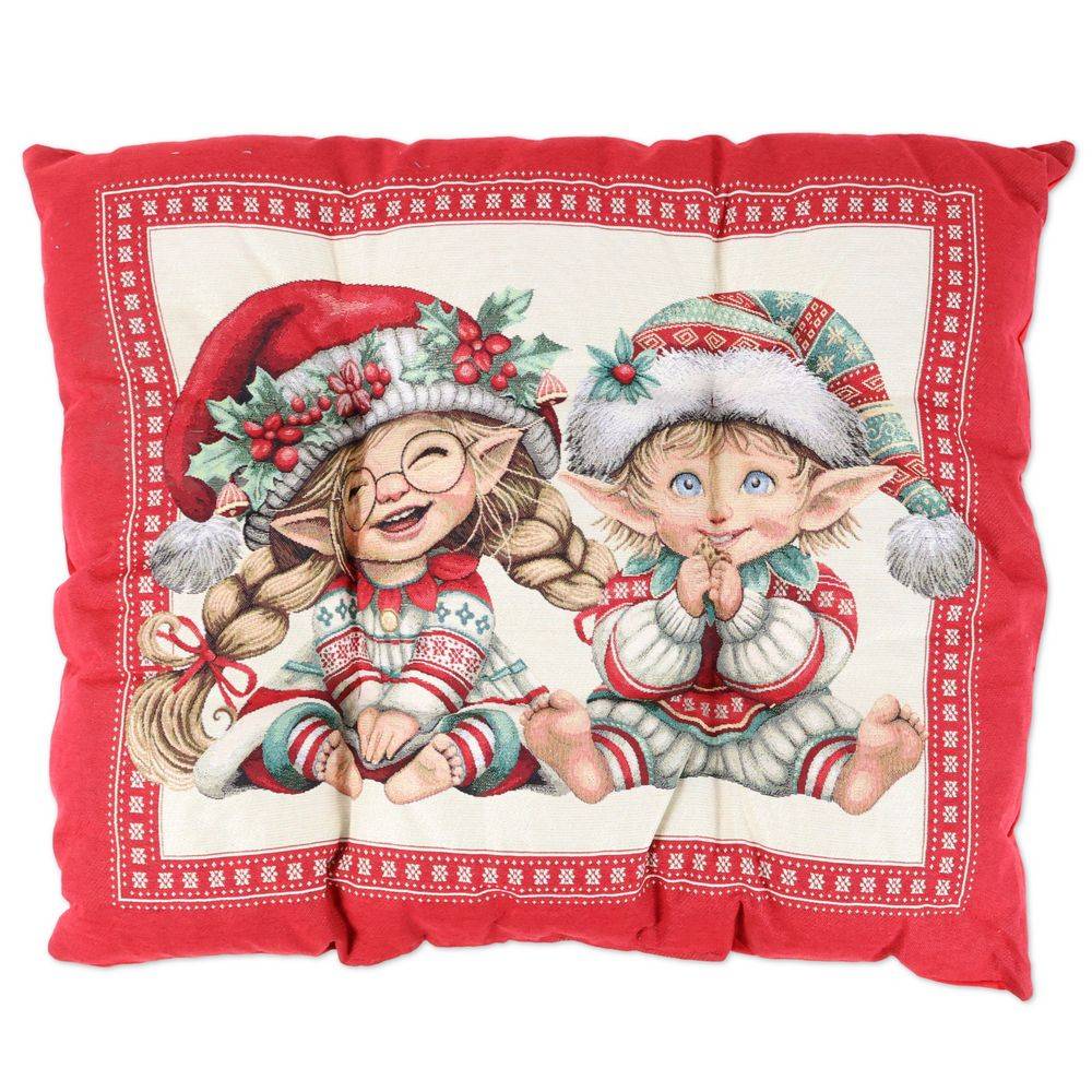 Cuscinone imbottito in gobelin cinigliato Elfi Cindy/Ronny 60 x 80