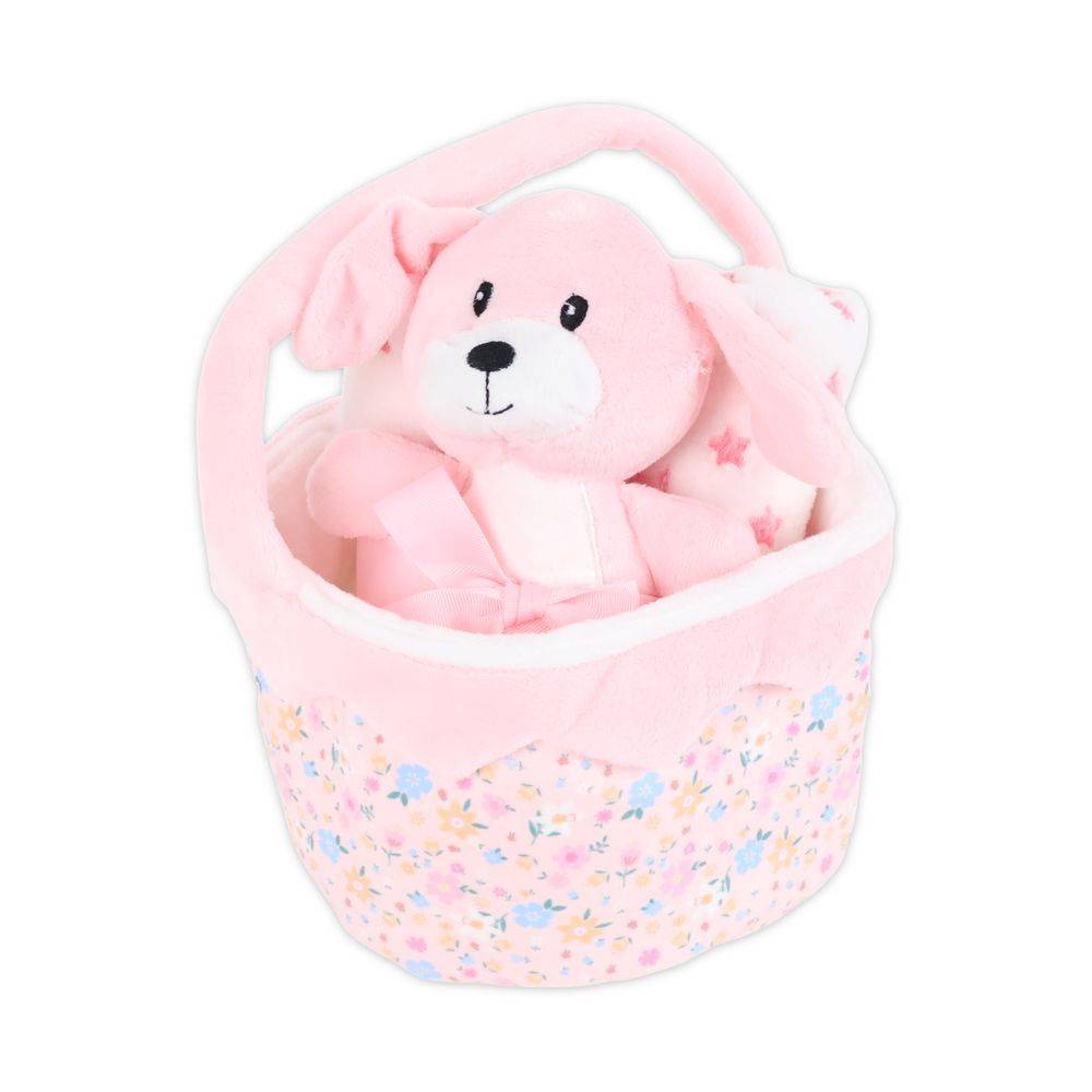 Pupazzo bimbo Warmy Cagnolino Rosa + Plaid 90 x 75