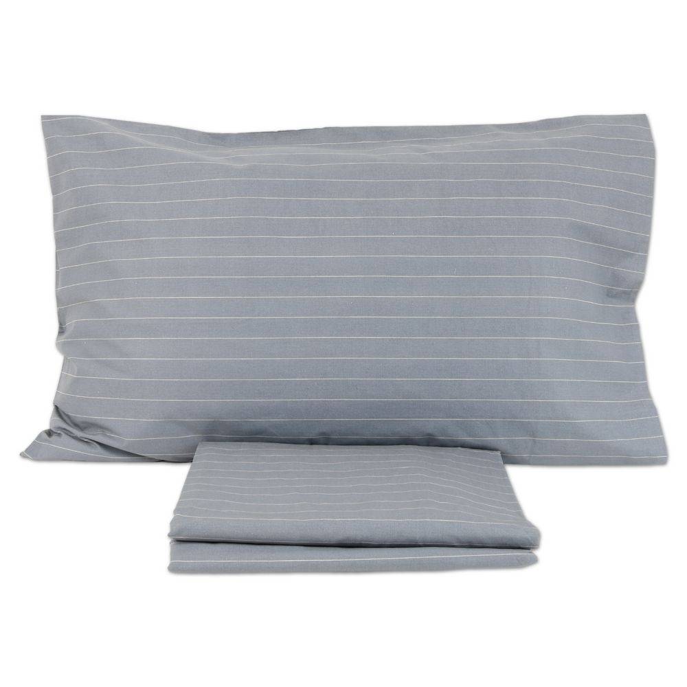Parure copripiumino Percallino Listra Grigio matrimoniale