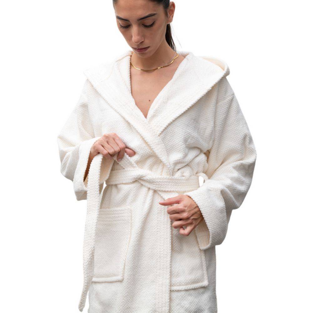 Accappatoio con cappuccio Pop Corn Panna