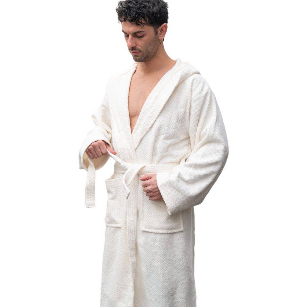 Accappatoio con cappuccio Pop Corn Panna