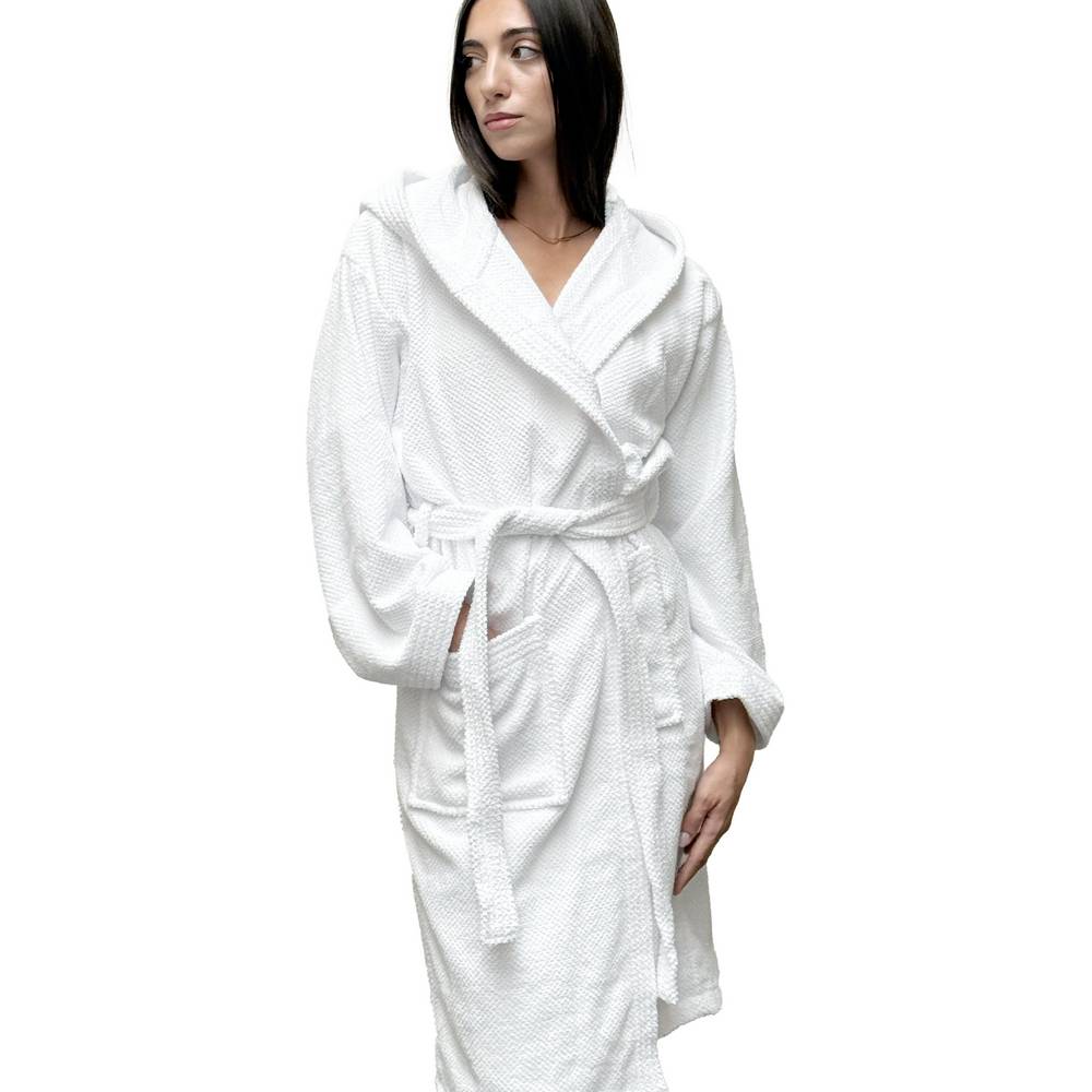 Accappatoio con cappuccio Pop Corn Bianco Personalizzato 