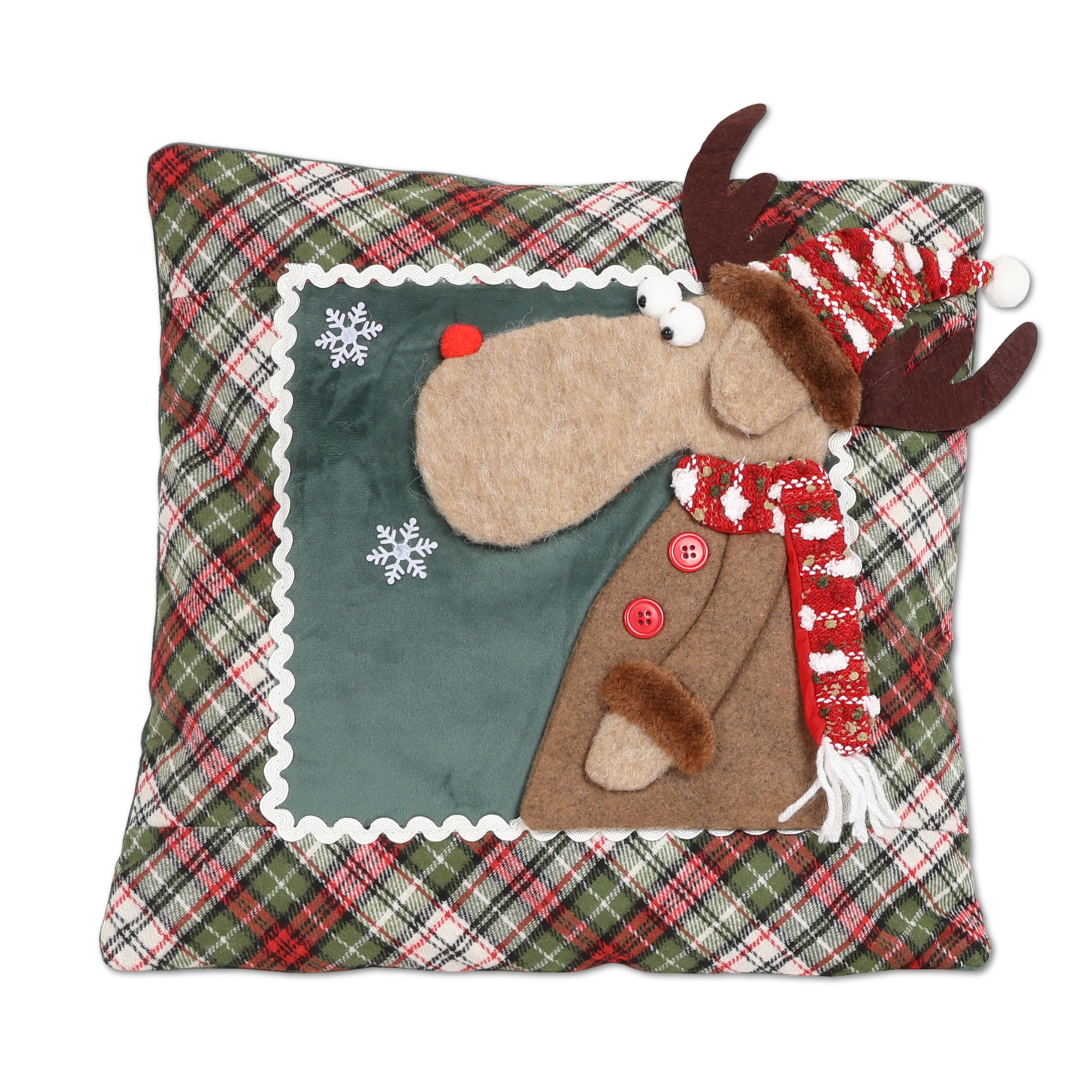 Cuscino Imbottito con applicazioni Renna Freddolosa 45 x 45