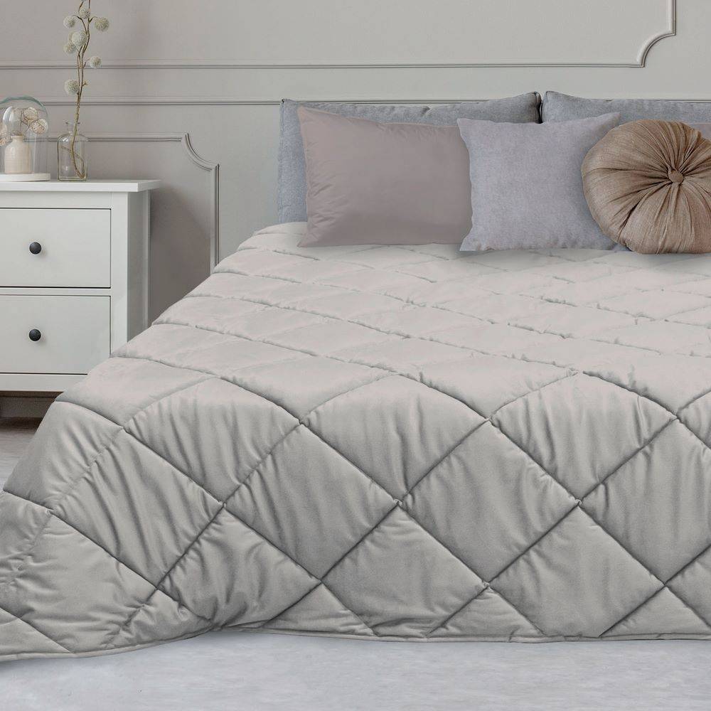 Trapunta matrimoniale Feeling Velluto Grigio Perla 250 x 250