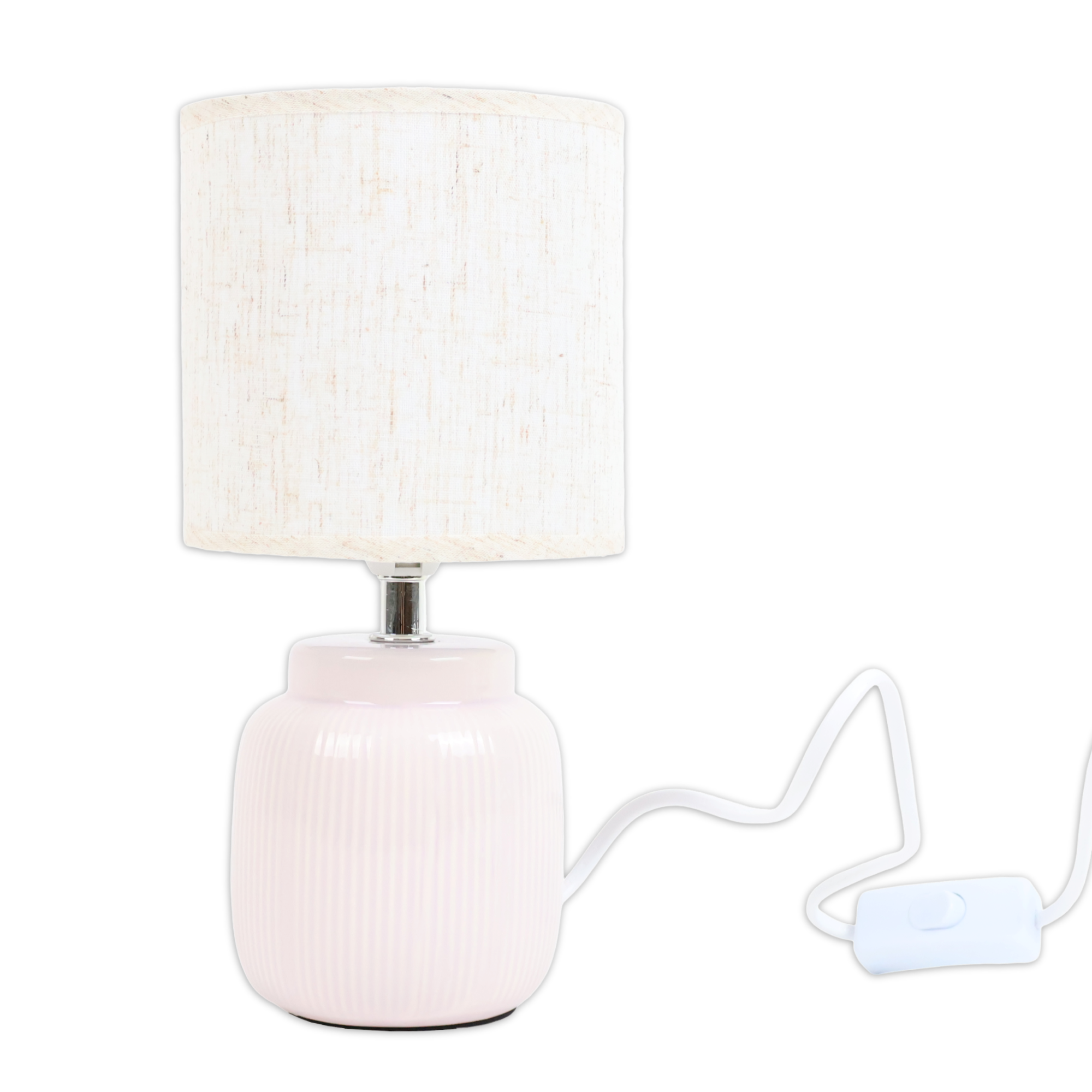 Lampada rigata in ceramica Cipria