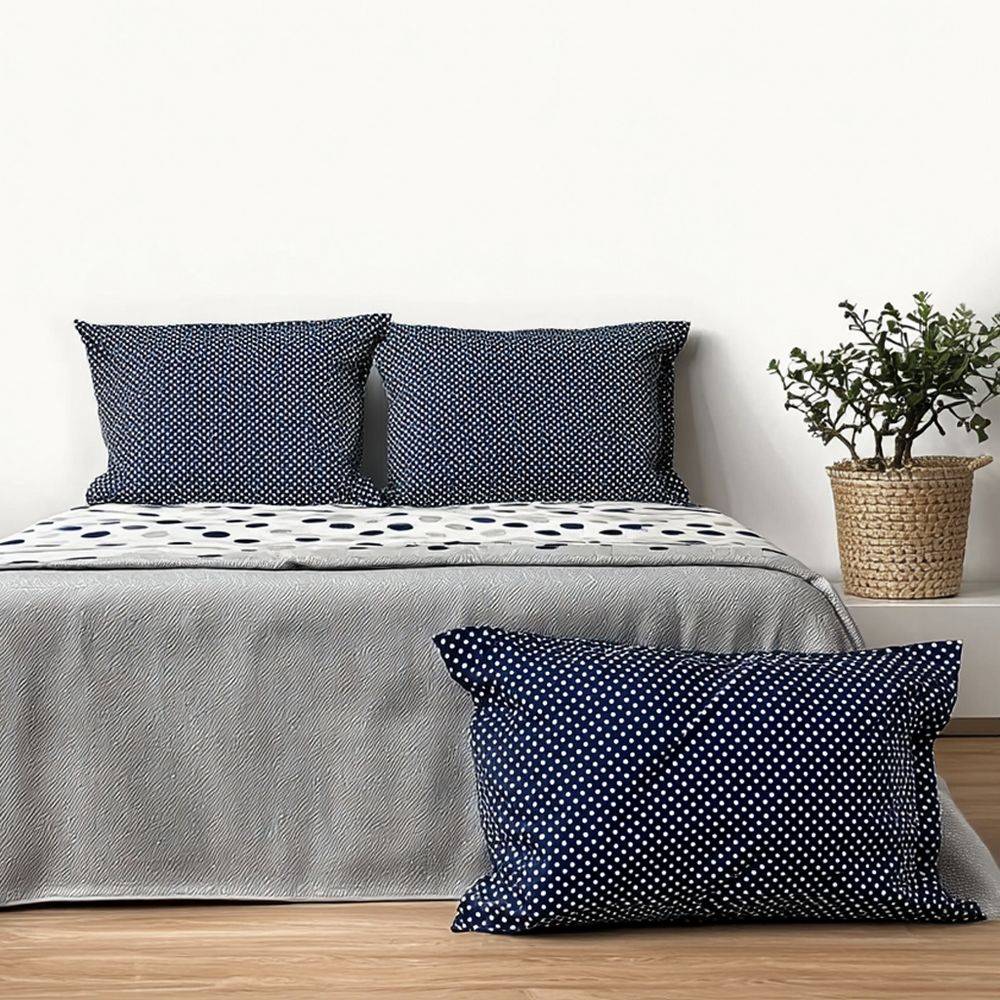 Completo Lenzuola Pois blu singolo