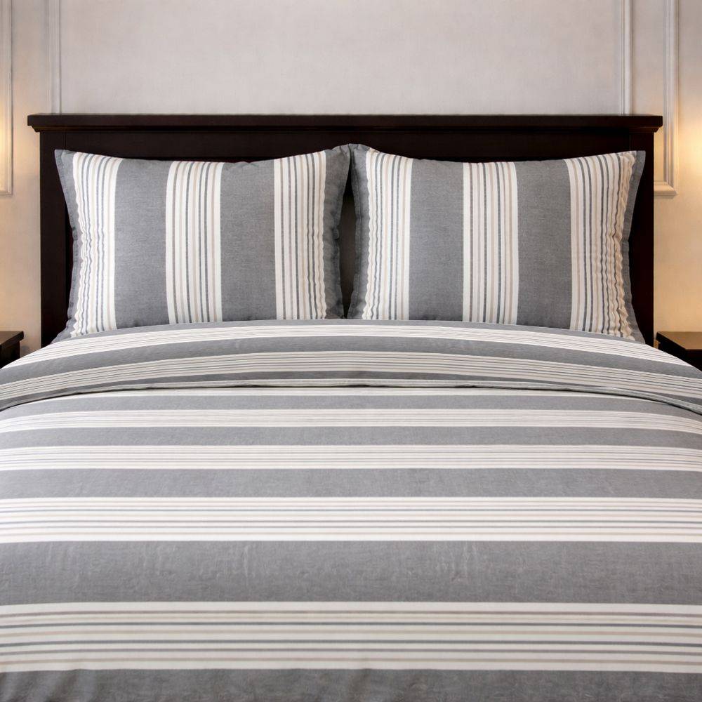 Parure copripiumino Millerighe grigio singolo