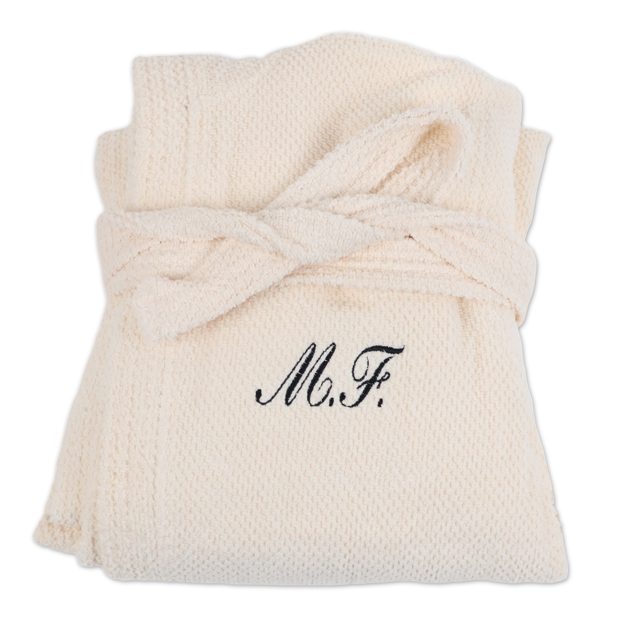 Accappatoio con cappuccio chicco di riso panna Personalizzato