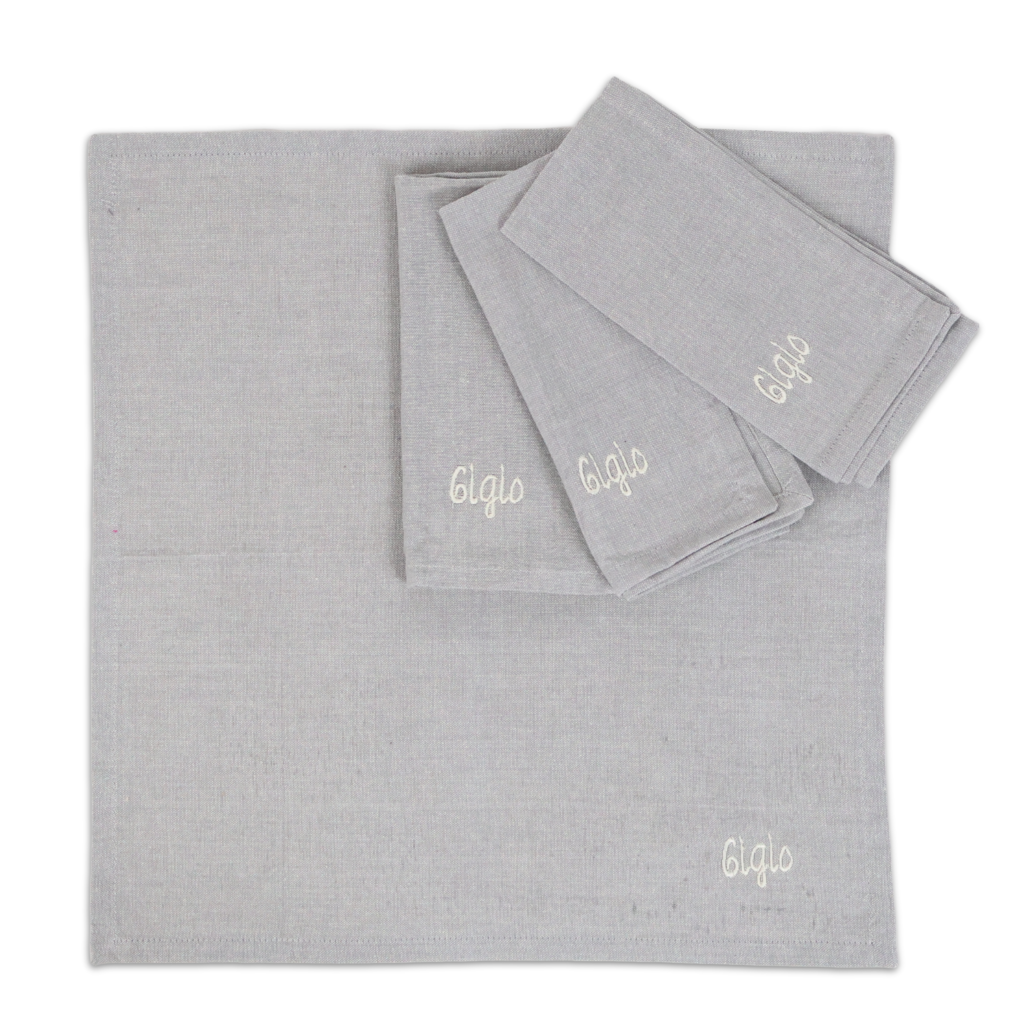Set 4 tovaglioli grigio Personalizzati