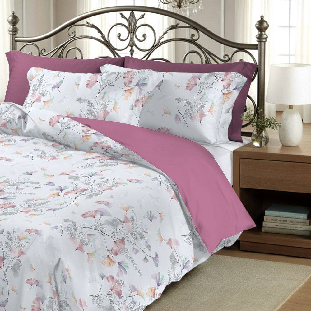 Parure copripiumino Raso Ginko Colours Matrimoniale