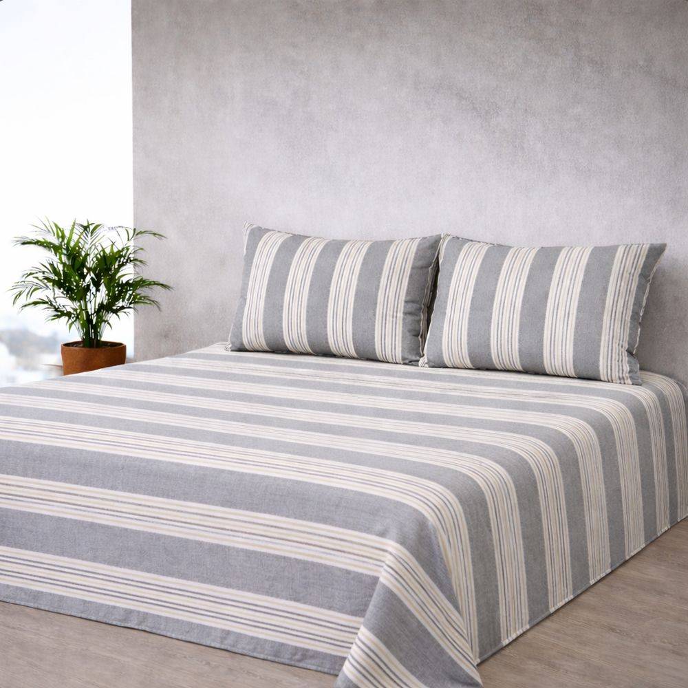 Completo Lenzuola Millerighe grigio singolo