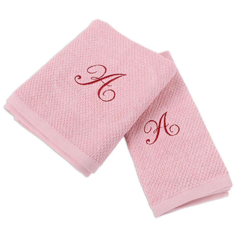 Coppia asciugamani chicco di riso rosa Personalizzato
