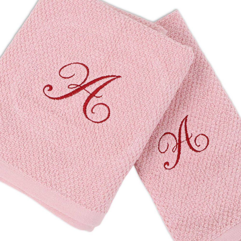 Coppia asciugamani chicco di riso rosa Personalizzato