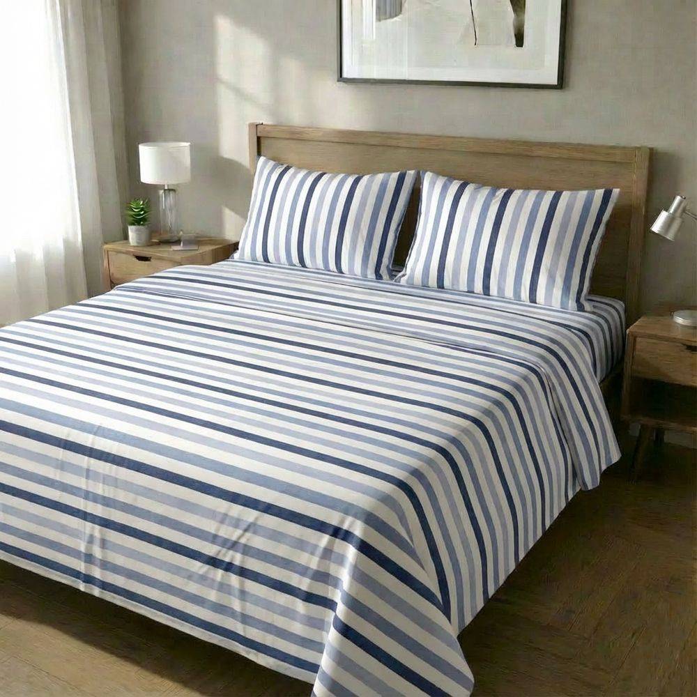 Completo Lenzuola James blu matrimoniale