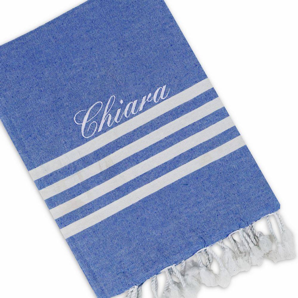 Fouta Telo Mare Azzorre Blu 80 x 160 Personalizzato