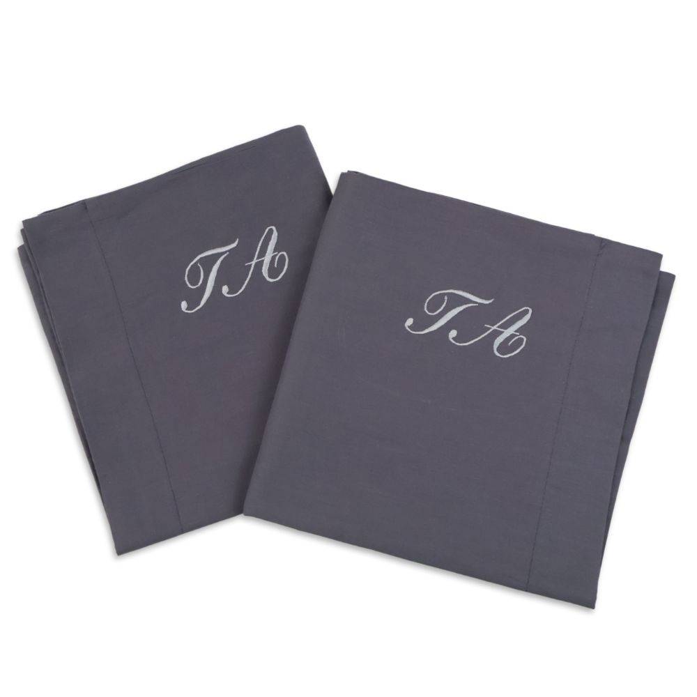  Coppia Federe con volant grigio piombo Personalizzate