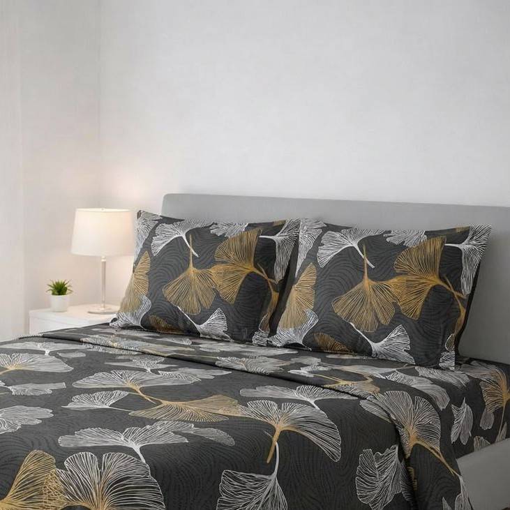 Completo Lenzuola Ginko grigio singolo