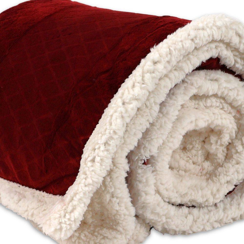 Plaid Sherpa Aspen Raso Bordeaux
