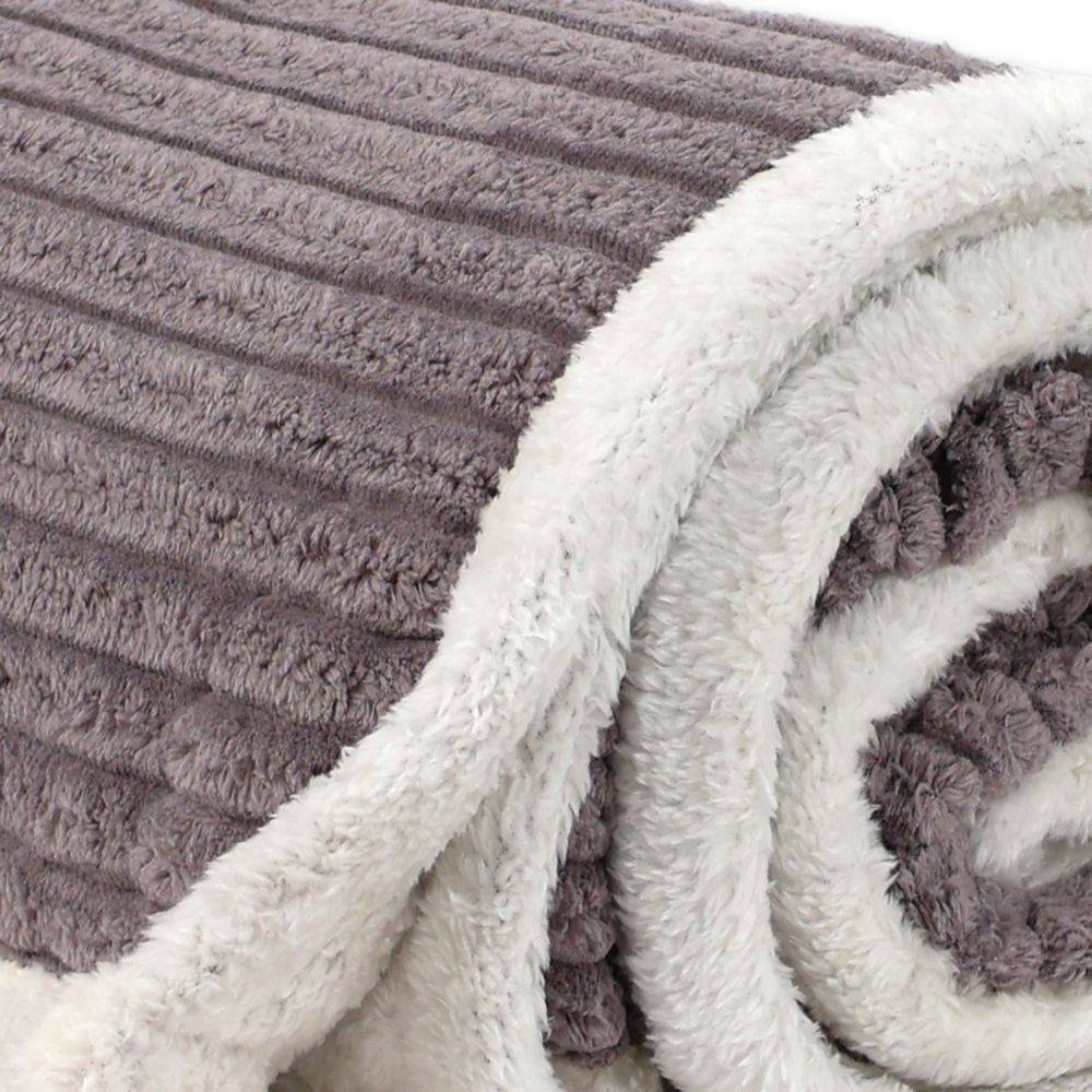 Plaid Sherpa Aspen Riga Grigio Roccia