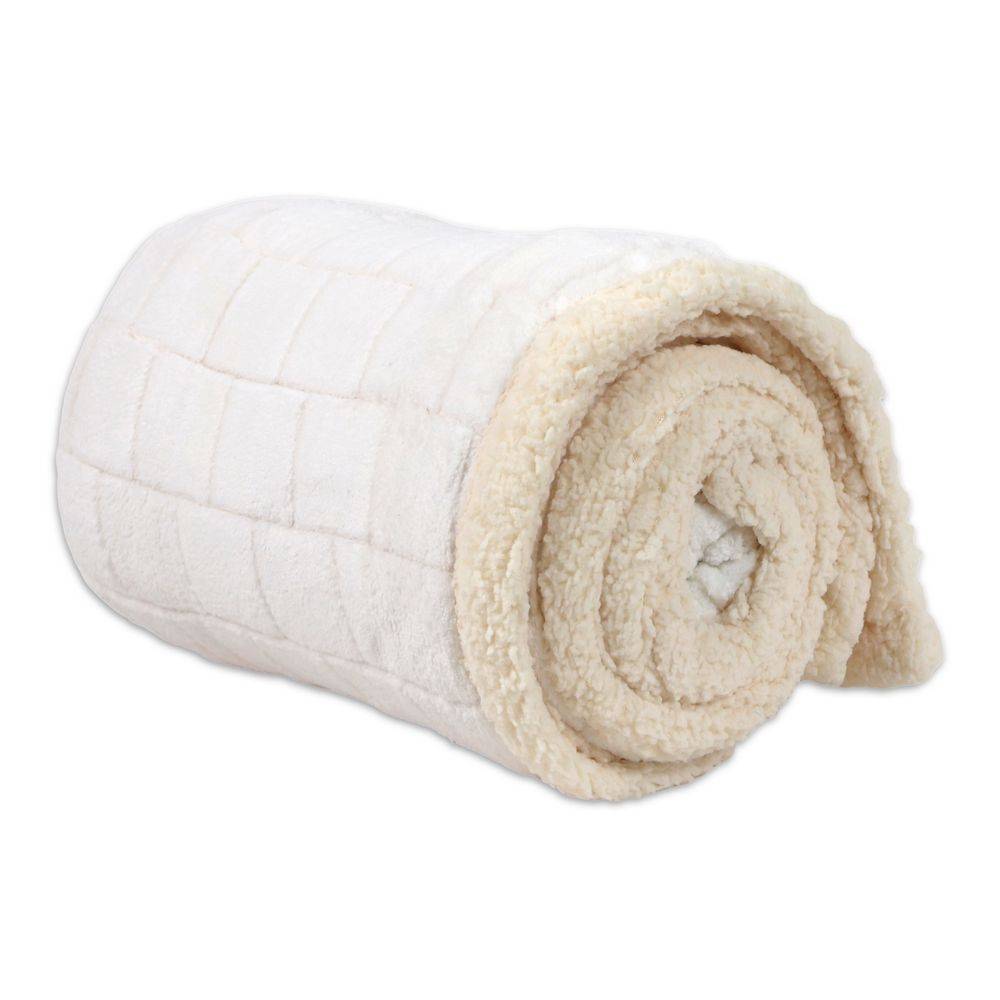 Plaid Sherpa Aspen Geometrico Bianco